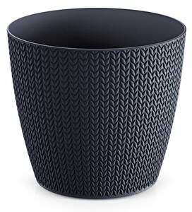 Wheaty Kötött Mintás Virágcserép Antracit 12,8 cm