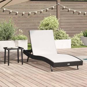 Napozóágy asztallal 2 pcs Fekete, Fehér 40 x 40 x 40.5 cm