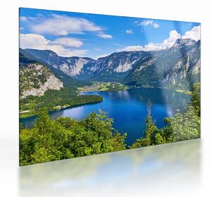 Kép - Hallstatt tó, Hallstatt, Austria (üvegen) (70x50 cm)
