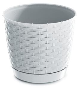 Ratolla Round Műanyag Kaspó Fehér 30 cm Fonott Mintázattal