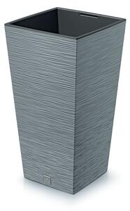 Furu Square Beton Virágtartó 24 cm Bordázott Mintával