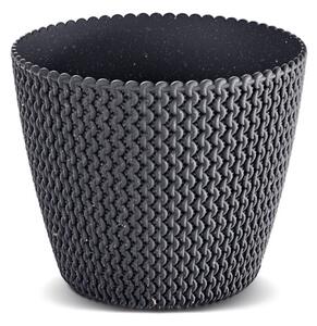Splofy ECO Wood Kötött Mintás Virágcserép Antracit 18,7 cm
