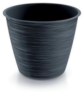 Furu Műanyag Virágcserép Antracit 19,5 cm Barázdált