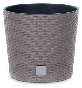 Rato Round Műanyag Kaspó Rattan Hatású Mokka 30 cm