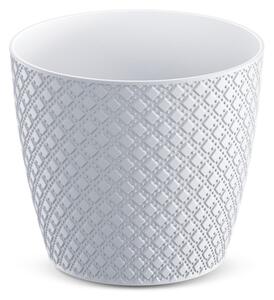 Orient Mintás Műanyag Virágcserép Fehér 21,8 cm