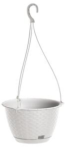 Ratolla Round Függő Virágtartó Fehér 24 cm Rattan Hatású