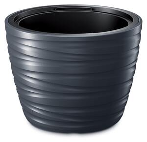 Maze Antracit Műanyag Kaspó 37,5 cm Hullámmintás