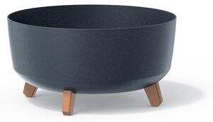 Gracia Low ECO Wood Antracit Kaspó Fa Lábakkal 38 cm