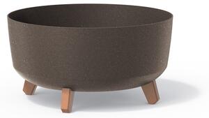 Gracia Low ECO Wood Kávébarna Virágtartó Lábakon 38 cm