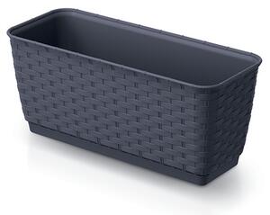 Ratolla Case P Antracit Rattan Hatású Virágláda Öntözőrendszerrel DRL300P-S433