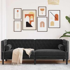 Kanapé Fekete 194 x 74,5 x 70,5 cm Bársony