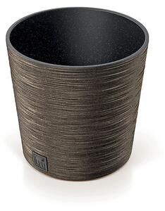Furu Round Low ECO Fa Hatású Virágtartó - Kávébarna - 30 cm