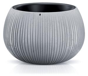 Bowl Beton Kaspó Bordázott Szürke 29 cm
