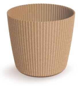 Milly Round ECO Fa Kaspó Natúr Bordázott 10,9 cm