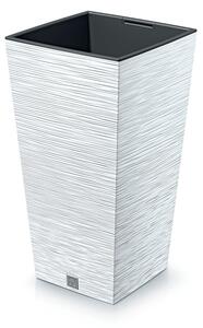 Furu Square Négyzetes Virágcserép Fehér 20 cm Bordázott