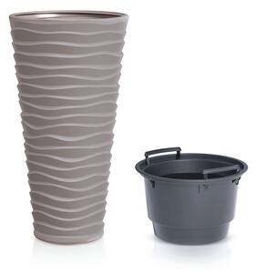 Sand Slim Hullám Mintás Kaspó Mokka 30 cm