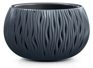 Sandy Bowl Hullám Mintás Virágtartó Antracit 37 cm
