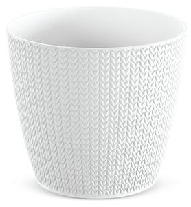 Wheaty Kötött Mintás Kaspó Fehér 21,8 cm