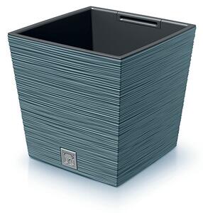Furu Square Alacsony Skandináv Kék Bordázott Virágcserép 29,5 cm