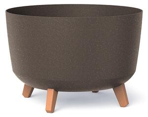 Gracia ECO Wood Kör Alakú Virágtartó Kávébarna 39 cm Fa Lábakkal