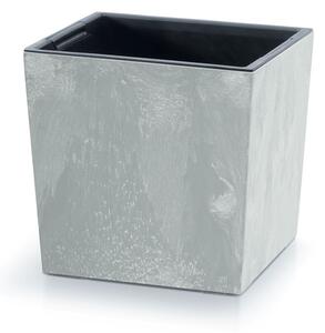 Urbi Square Alacsony Beton Hatású Virágtartó - Szürke - 24 cm