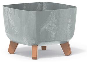 Gracia Square Beton Hatású Virágtartó Lábakon - Szürke 24 cm