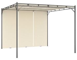 Krémszínű kerti pavilon oldalfüggönnyel 3 x 3 x 2,25 m