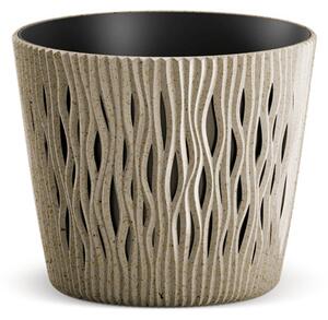 Sandy Round ECO Fa Hatású Virágtartó Natúr 12,8 cm