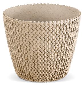 Splofy ECO Wood Kötött Mintás Virágcserép Natúr 13 cm