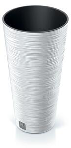 Furu Slim Kúpos Virágcserép Fehér 30 cm Bordázott