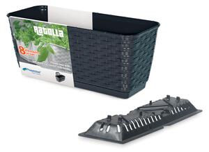 Ratolla Case Rattan Hatású Balkonláda Antracit 38,6 cm