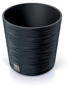 Furu Round Antracit Kaspó Barázdált Mintázattal 25 cm