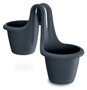 Respana Twins Dupla Erkélyláda Antracit 46 cm