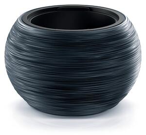 Furu Bowl Gömbölyű Kaspó Antracit 44 cm Bordázott
