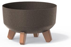 Gracia Low ECO Wood Kávébarna Virágtartó Lábakon 23,5 cm