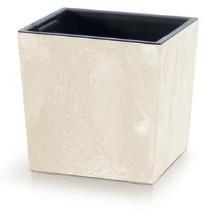 Urbi Square Alacsony Beton Hatású Virágtartó Krémszínű 24 cm