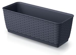 Ratolla Case P Rattan Hatású Műanyag Virágláda Antracit 38,6 cm