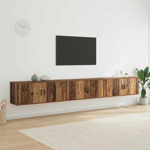 Fali TV szekrény szett 3 pcs Öreg fa 100 x 34,5 x 40 cm Faanyag