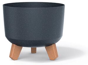 Gracia ECO Wood Kaspó Antracit Fa Lábakkal 20 cm