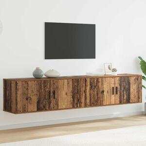Fali TV szekrény szett 2 pcs Öreg fa 100 x 34,5 x 40 cm Faanyag