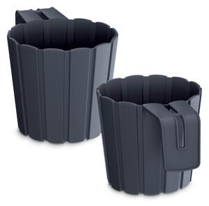 Boardee Hook Antracit Erkélyrögzítős Virágláda 14 cm