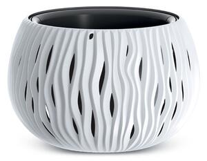 Sandy Bowl Hullám Mintás Kerámia Virágtartó Fehér 24cm