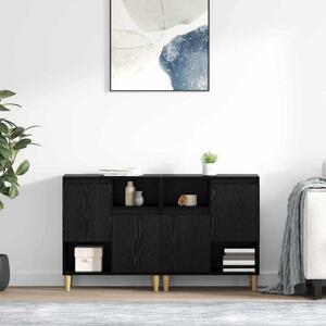Oldalszekrények 2 pcs Fekete tölgy 60 x 35 x 70 cm Faanyag