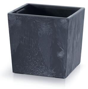 Urbi Square Alacsony Beton Hatású Virágtartó - Antracit - 24 cm