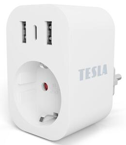 TESLA Smart TESLA Smart - Okos konnektor 3680W/230V/16A Type F/E 2xUSB-A + 1xUSB-C Wi-Fi TE0121