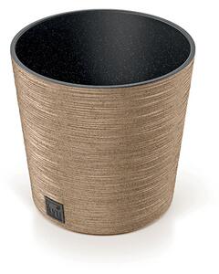 Furu Round Low ECO Fa Hatású Virágtartó - Natúr - 25 cm