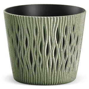 Sandy Round ECO Wood Kaspó Zöld 15,8 cm
