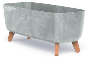 Gracia Case Beton Effect Téglalap Alakú Virágtartó Lábakon Szürke 58 cm