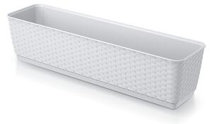 Ratolla Case P Rattan Hatású Műanyag Virágláda Fehér 59 cm