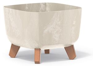 Gracia Square Beton Effect Kaspó Krémszínű Lábakkal 24 cm